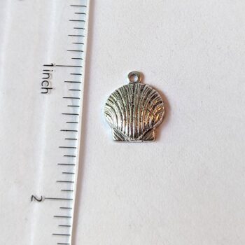 Scallop Shell Charm Antique Silver - Image 2