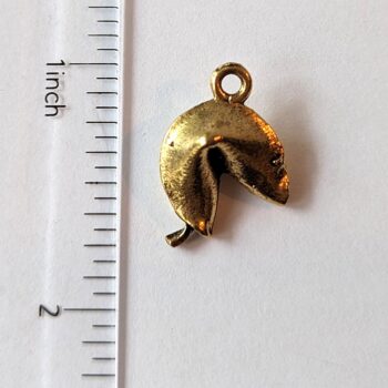 Fortune Cookie Biscuit Charm Gold - Image 2