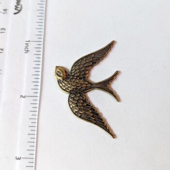 Soaring Bird Pendant or Connector Antique Bronze - Image 2