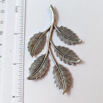 Large Branch with Leaves Leaf Pendant Antique Silver - Image 2