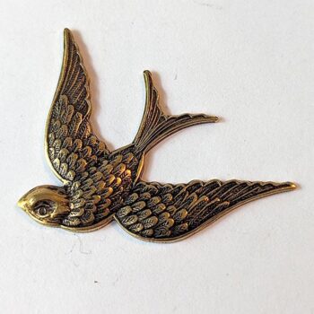 Soaring Bird Pendant or Connector Antique Bronze