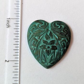 Heart Pendant Antique Bronze Patina - Image 2