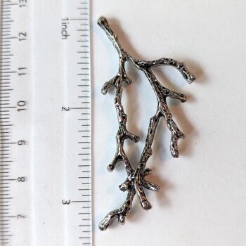 Large Branch Pendant or Connector Antique Silver - Image 3