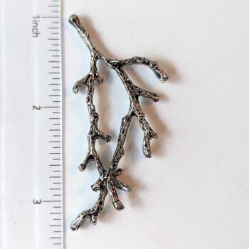 Large Branch Pendant or Connector Antique Silver - Image 2