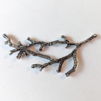 Large Branch Pendant or Connector Antique Silver