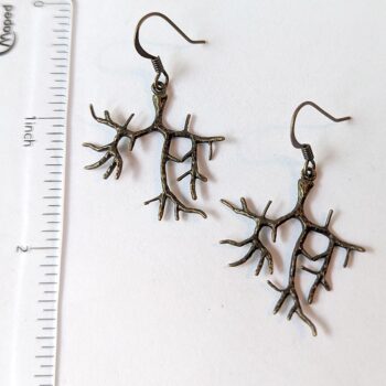 Antique Bronze Branch Earrings - Image 2