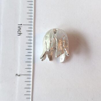 Tulip Flower Bead Cap / Pendant Silver - Image 3