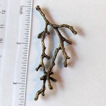 Large Branch Pendant or Connector Antique Bronze - Image 2