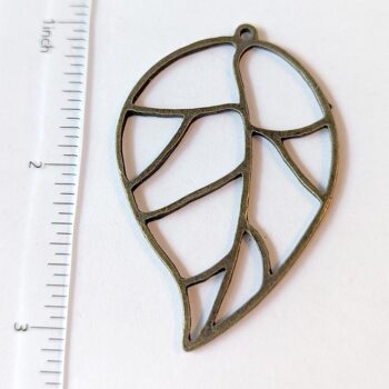 Large Cutout Leaf Pendant Antique Bronze - Image 2