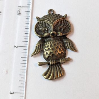 Cute Owl Pendant Antique Bronze - Image 2