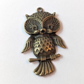 Cute Owl Pendant Antique Bronze