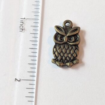 Owl Charm Antique Bronze - Image 2