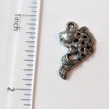 Antique Silver Jumping Goldfish Fish Charm - Image 2