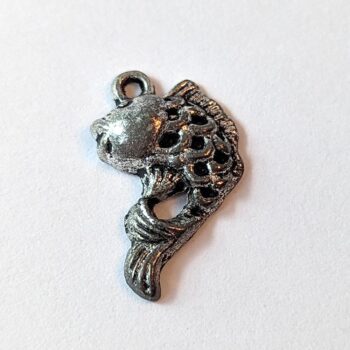 Antique Silver Jumping Goldfish Fish Charm