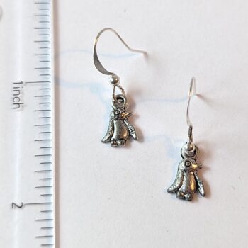 Antique Silver Small Penguin Earrings - Image 3