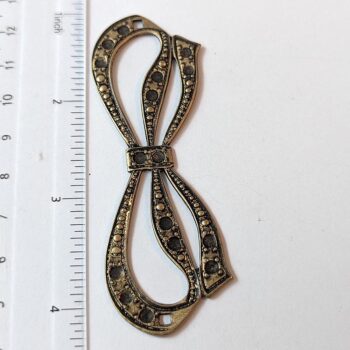 Large Bow Pendant / Connector Antique Bronze - Image 2