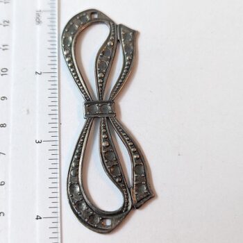 Large Bow Pendant / Connector Antique Silver - Image 2