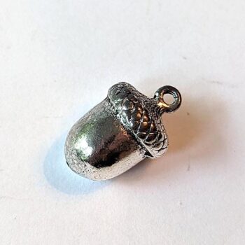 Acorn Charm Antique Silver