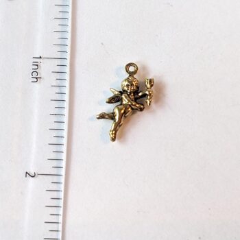 Tiny Cupid Charm Antique Gold - Image 2