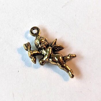 Tiny Cupid Charm Antique Gold