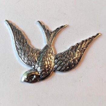 Soaring Bird Pendant or Connector Antique Silver