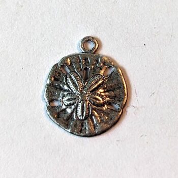 Sand Dollar Charm Antique Silver