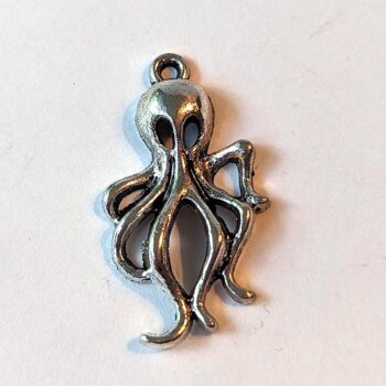 Octopus Charm Antique Silver