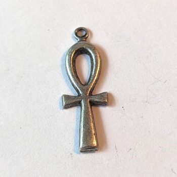 Small Ankh Charm Pendant Antique Silver