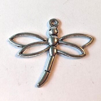 Cutout Hollow Dragonfly Pendant Antique Silver