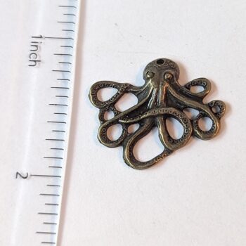 Small Octopus Charm Antique Bronze - Image 2