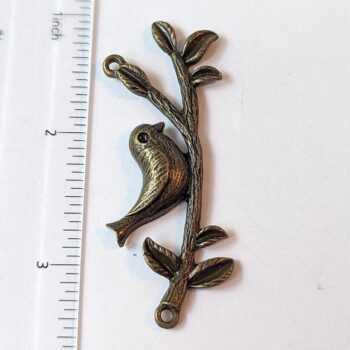 Branch with Bird Pendant / Connector Antique Bronze - Image 2