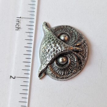 Owl Head Pendant Antique Silver - Image 2