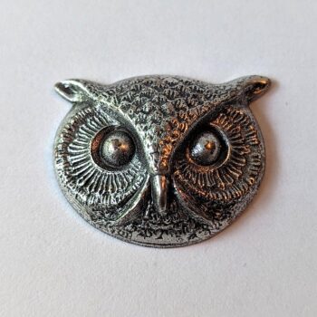 Owl Head Pendant Antique Silver