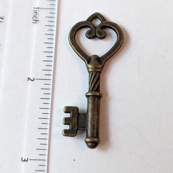 Key Pendant 3D Double Sided Antique Bronze - Image 2