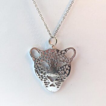 Antique Silver Leopard Necklace