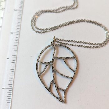 Antique Silver Antique Silver Large Cutout Leaf Necklace - Image 3