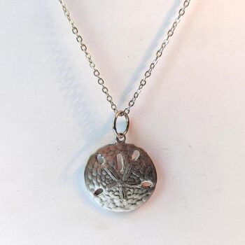 Antique Silver Sand Dollar Vintage Style Necklace