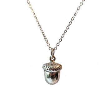 Antique Silver Acorn Necklace