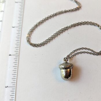 Antique Silver Acorn Necklace - Image 3