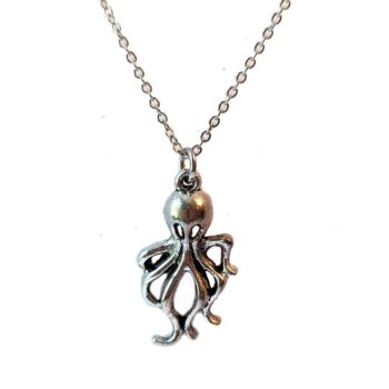 Antique Silver Octopus Sea life Necklace