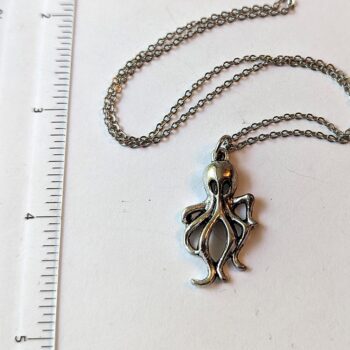 Antique Silver Octopus Sea life Necklace - Image 2