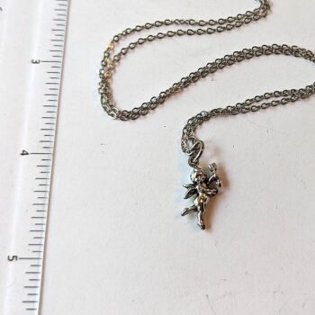 Antique Silver Dainty Cupid Necklace - Image 2