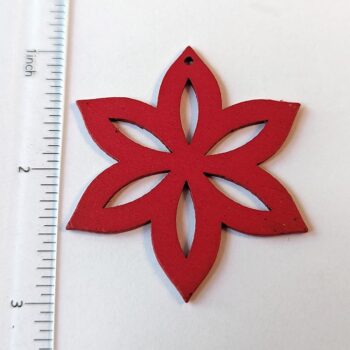 Large Red Star Laser Cut Wood Pendant - Image 2