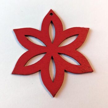 Large Red Star Laser Cut Wood Pendant