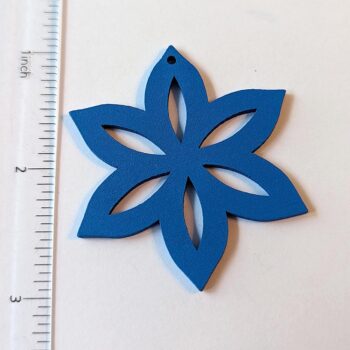 Large Blue Star Laser Cut Wood Pendant - Image 2