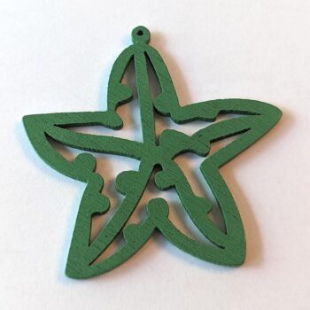 Large Green Starfish Laser Cut Wood Pendant