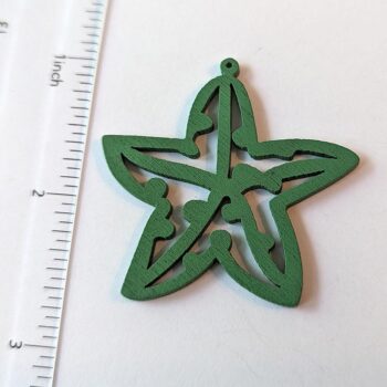 Large Green Starfish Laser Cut Wood Pendant - Image 2