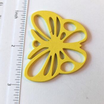 Large Yellow Butterfly Laser Cut Wood Pendant - Image 2