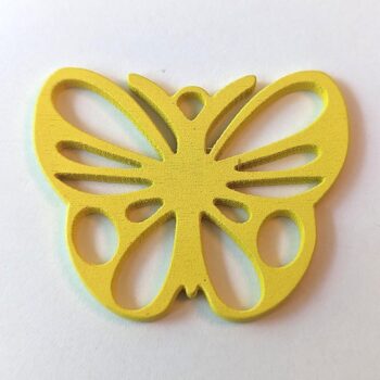 Large Yellow Butterfly Laser Cut Wood Pendant