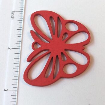 Large Red Butterfly Laser Cut Wood Pendant - Image 2